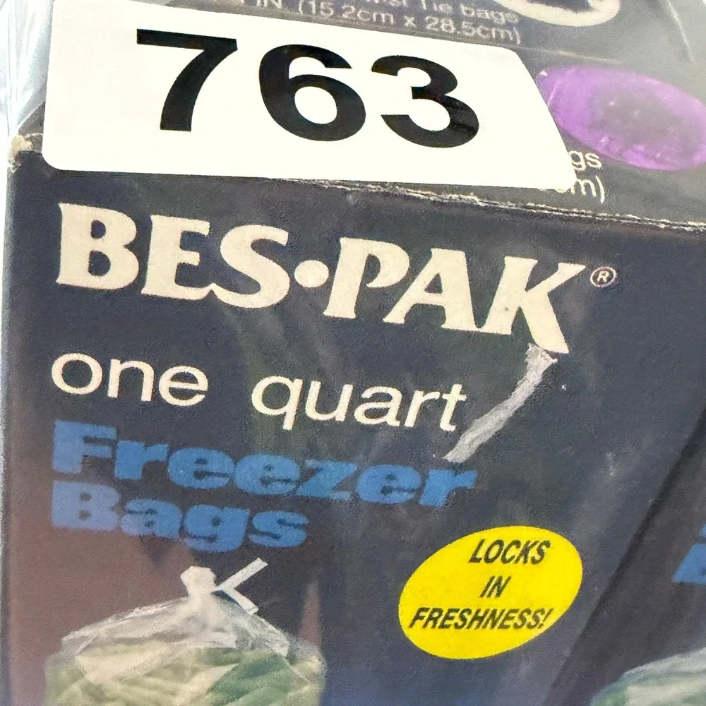 Bes-Pak 1 Quart 6 Boxes Vintage 1984 Freezer Bags with Twist Ties Kitchen